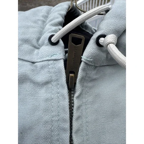 Carhartt Quilted Zip Up Workwear Jacket medium 8/10 Women’s Baby Blue Rare - Picture 8 of 11
